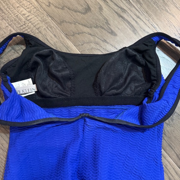 Vintage Anne Klein Blue One Piece Swimsuit Textured Size 10 USA Made - Picture 8 of 10